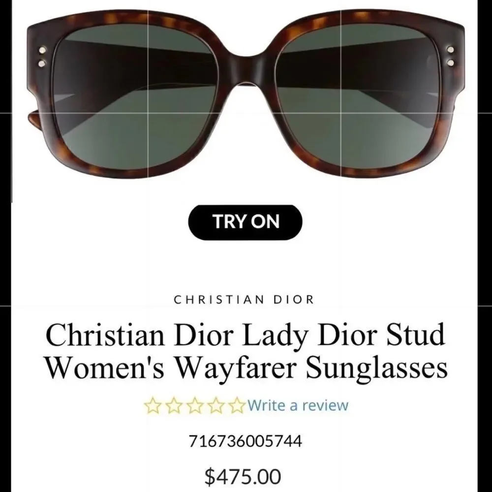 100% Auth Dior -Lady Studs 54mm Sunglasses 0086-O7